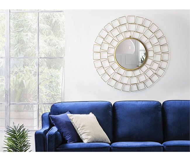 Beliani Espejo decorativo LABRIT Dorado