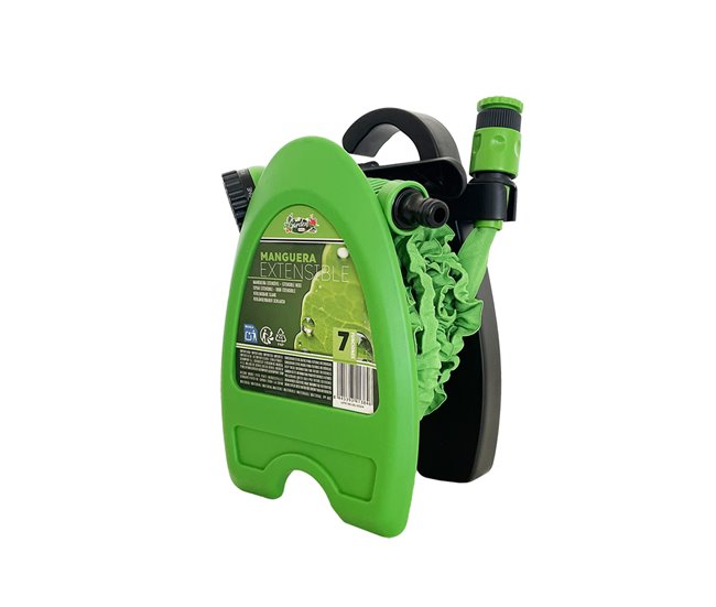 Acomoda Textil – Manguera de Riego con Soporte Extensible. Verde