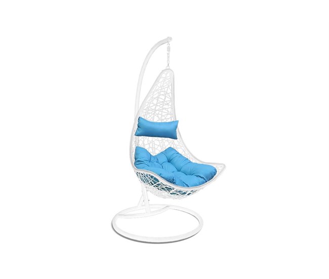 Cesta colgante Blanco/ Azul