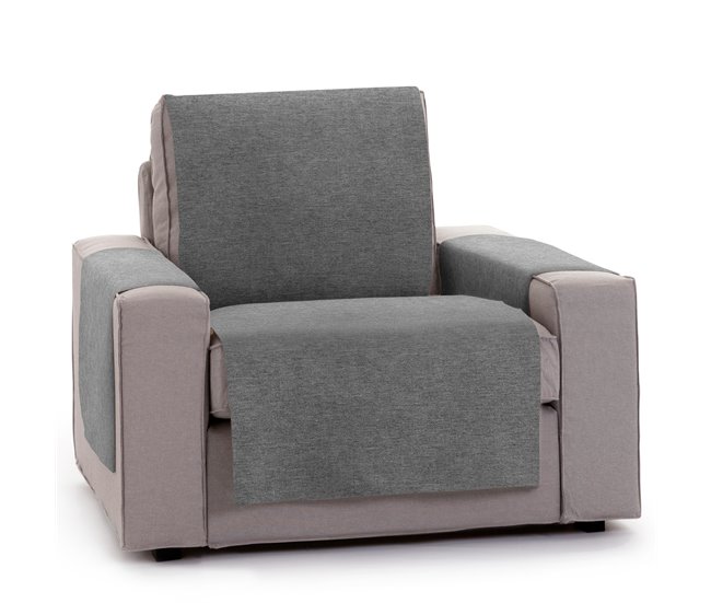 Vipalia Protector Cubre Sofá Sillón Liso Modelo Brisa Gris Oscuro