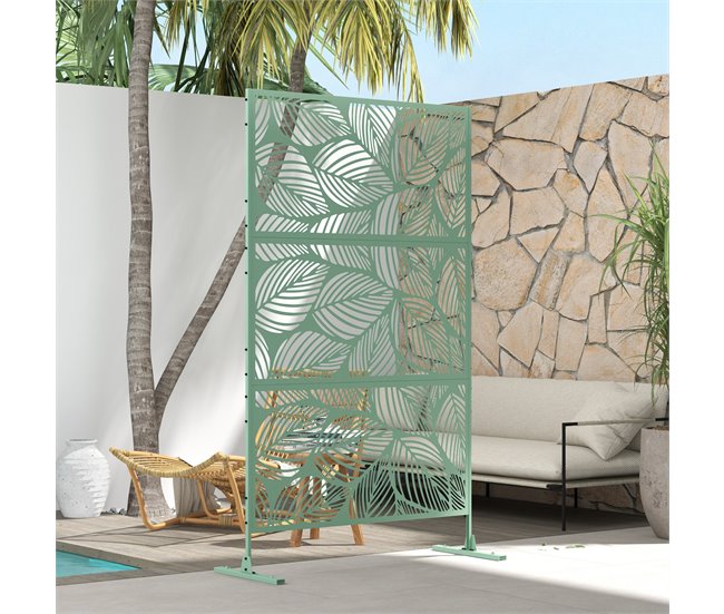 Biombo de Exterior Acero Outsunny, hogar - decoración Verde