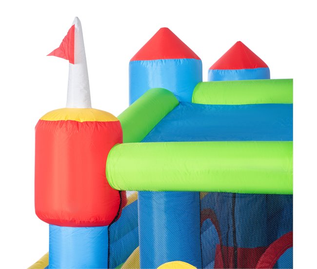 Castillo Hinchable Tela Oxford, Poliéster Outsunny Multicolor