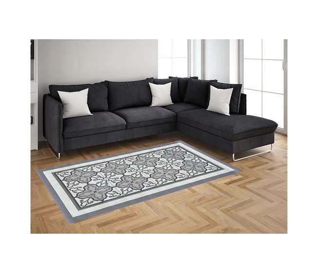 Acomoda Textil – Alfombra Vinílica Hidráulica para Hogar. 120x180 Gris Claro
