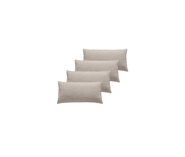Pack 4 Almohadas Viscocopos Aloe vera Blanco/ Beige