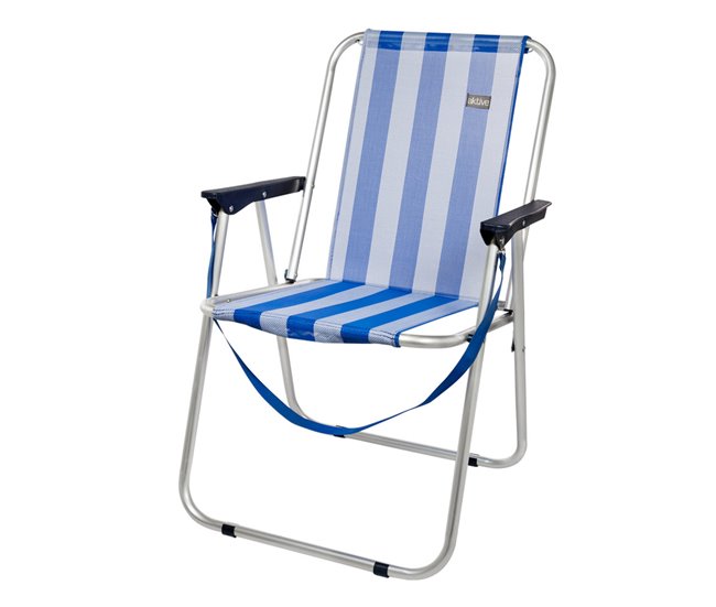 Silla plegable fija aluminio marinera Aktive Azul