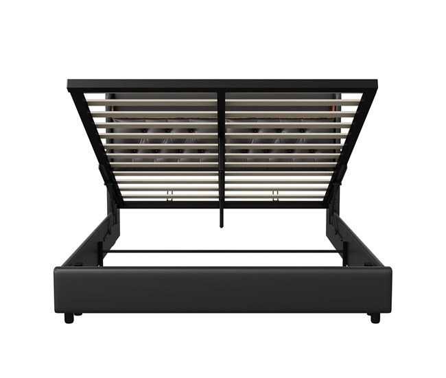 Cama con almacenamiento 200x140 Negro