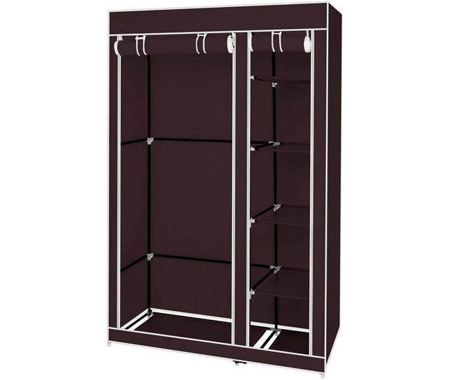 Armario Vestidor de Tela Con Puertas de Cremallera Nyana Home Marron