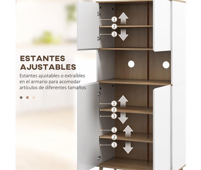 Alacena de Cocina Melamina de Madera HOMCOM, hogar - cocina Blanco