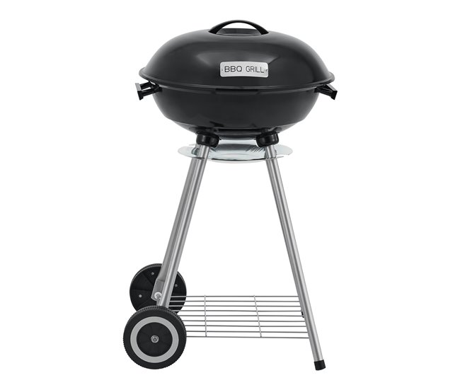 Barbacoa redonda de carbón Apricena con tapa Negro