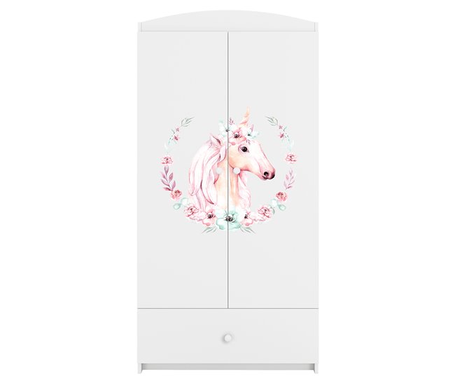 Armario 2 puertas 1 cajón Kocot Kids Babydream Unicornio Blanco