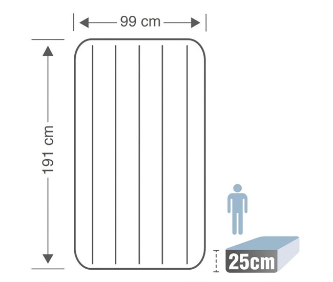 Colchón hinchable individual con hinchador y Fiber-Tech INTEX Verde