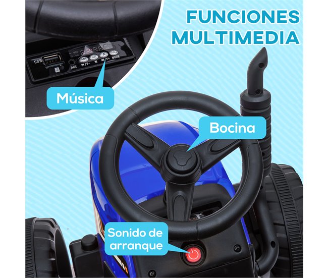 Coche Eléctrico Infantil PP, Metal HOMCOM Azul