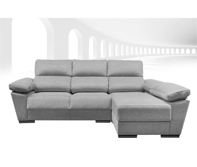Chaise longue 4 plazas reversible gris claro LODIS Gris Claro