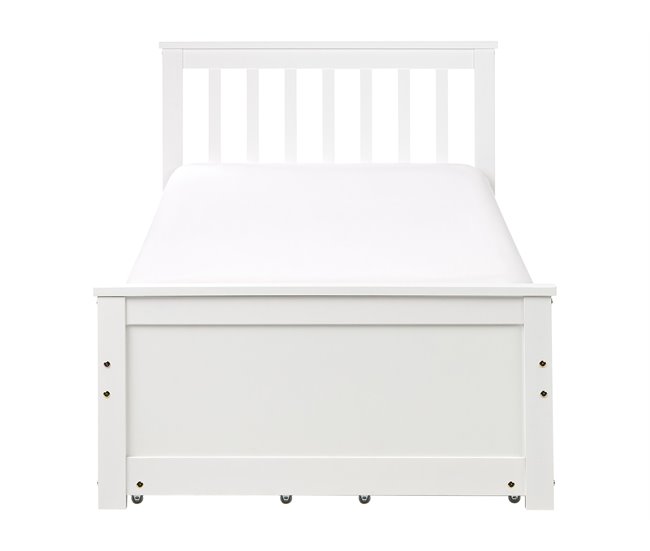 Beliani Cama con cajones Madera de pino OLENDON 99x206 Blanco