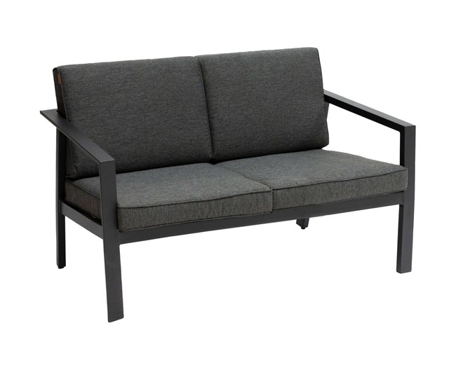 Sofá Exterior Pavane 2 Plazas Terraza Jardín Moderno Gris