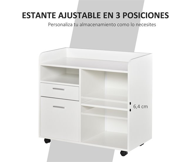 Armario para Impresora Melamina Vinsetto 80 Blanco