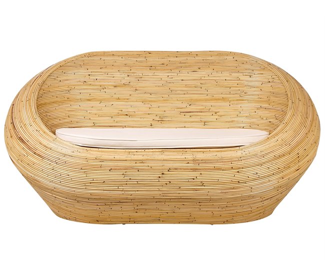 Beliani Conjunto de jardín Ratán MAIORI Natural