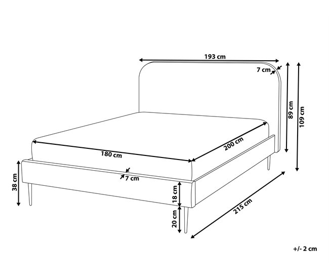 Beliani Cama Terciopelo FLAYAT 193x215 Amarillo