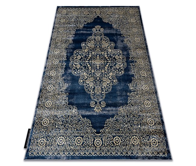 Alfombra DE LUXE moderna 474 Ornamento - Structural 200x290 Azul