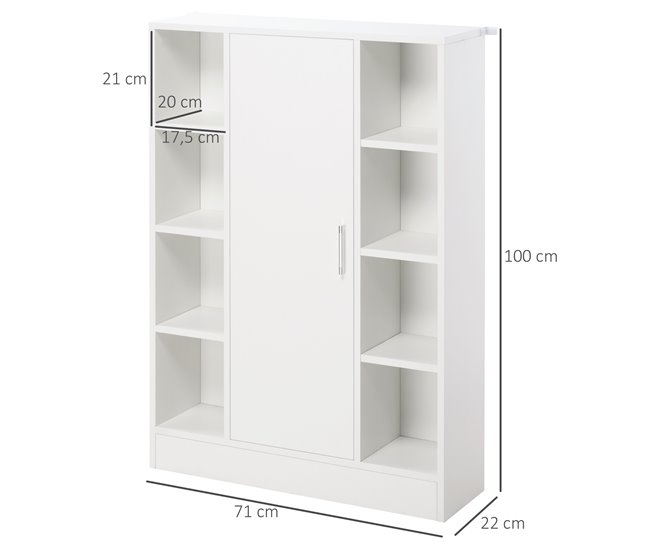 Armario de Suelo para Baño Melamina de Madera kleankin 71 Blanco
