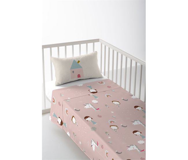 JUEGO DE SÁBANA CUNA/MAXICUNA UNICORN WHITE 