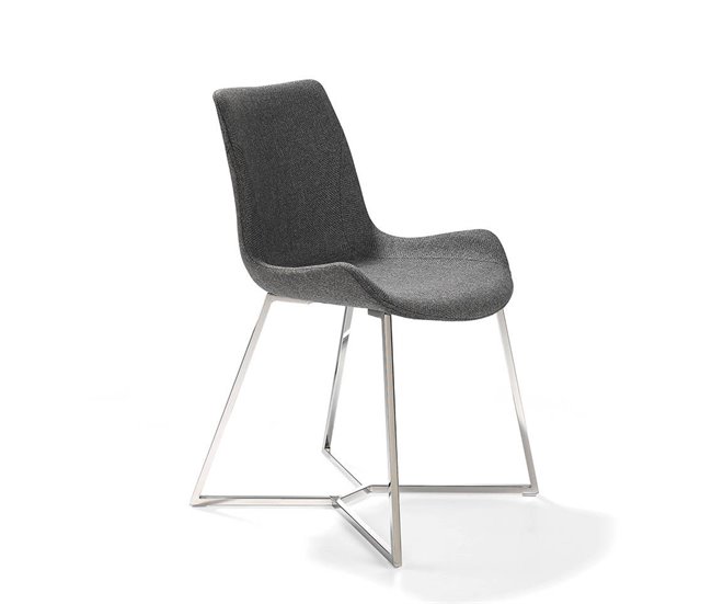 ANGEL CERDA Silla comedor tapizada tela gris Gris