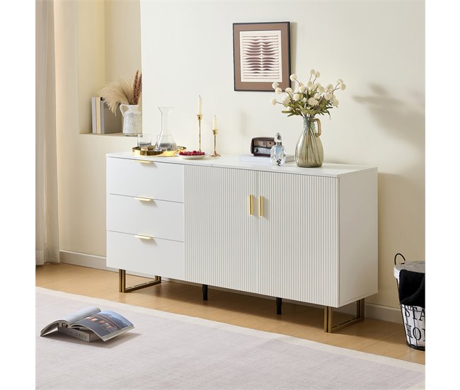 Aparador con 2 puertas y 3 cajónes Blanco