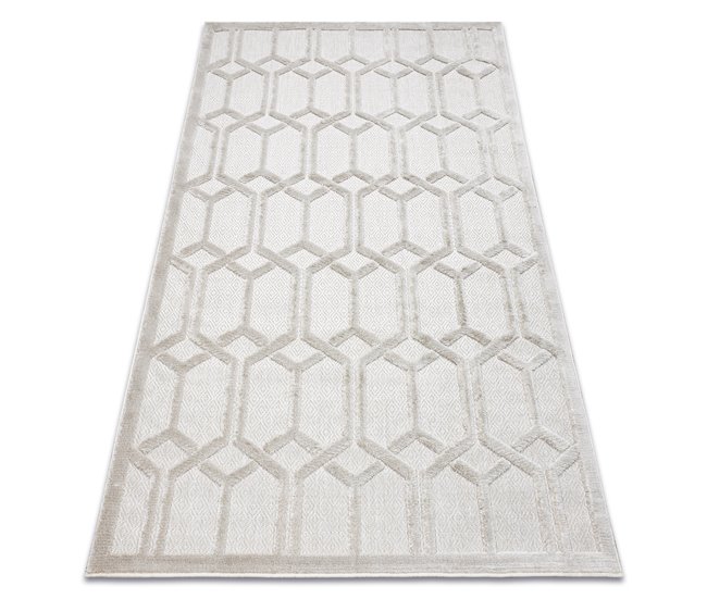 Alfombra SANTO sisal 58385 Ruta geométrica 120x170 Crema