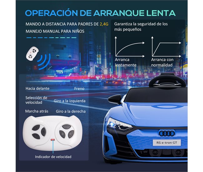 Coche Eléctrico Infantil PP, Metal HOMCOM Azul