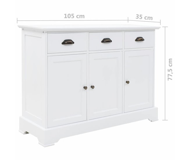Aparador de puertas MDF madera de pino 4402117 Marron