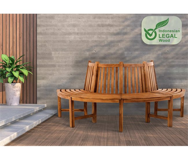 Banco de jardín - Leming - Madera 200x100 Marron