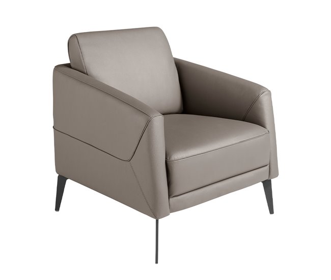 ANGEL CERDÁ Sillón moderno de piel Gris Oscuro