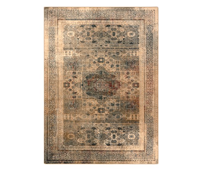 Alfombra de lana OMEGA MAMLUK Rosetón vintage 170x235 Crema