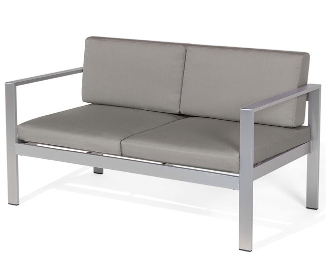 Beliani Conjunto de jardín Aluminio SALERNO Gris