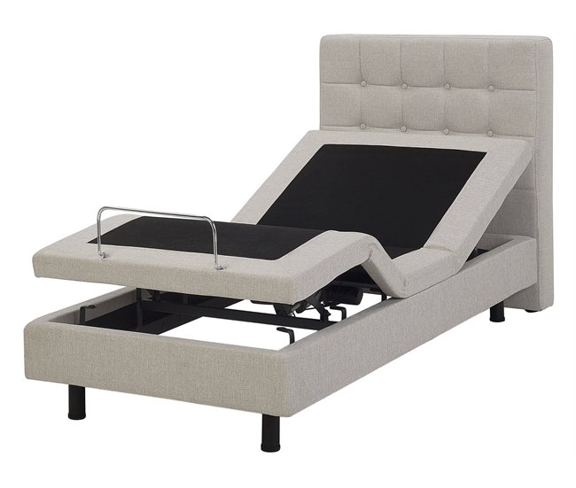 Beliani Cama ajustable Poliéster DUKE 92x216 Beige