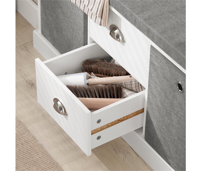 Banco Zapatero con 2 cajones y 2 cestas FSR66-HG SoBuy Gris