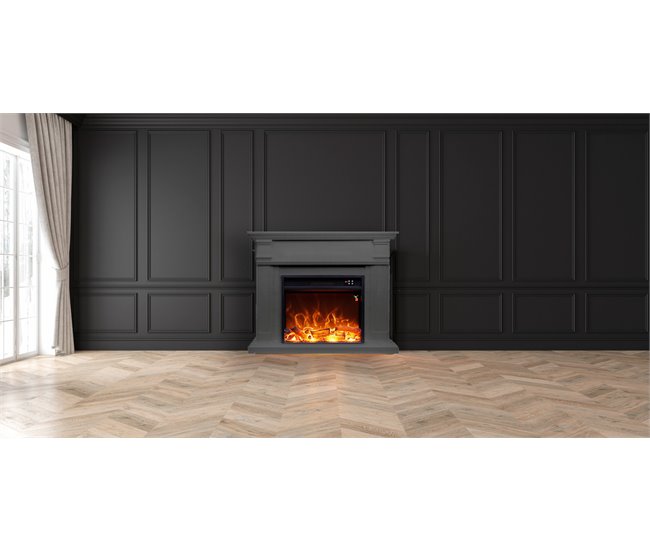 Chimenea de Suelo con Quemador de 1500w Mpc Camino Caldera Gris Oscuro