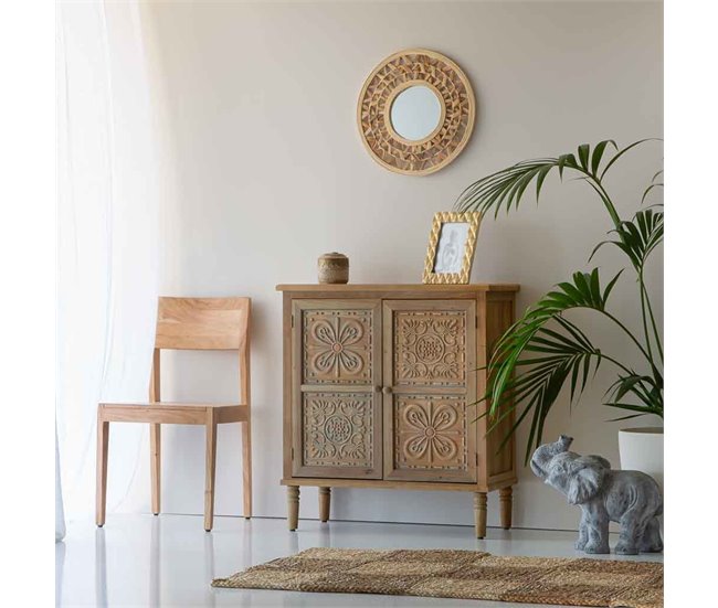 Aparador de madera de 2 puertas Marron
