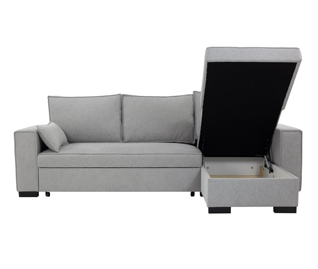Chaise longue con cama MARLON reversible 3 plazas gris Gris