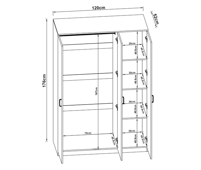 Armario Ropero Bodolz 120 Roble