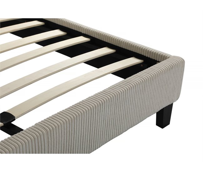 Cama en pana 160x200 Beige