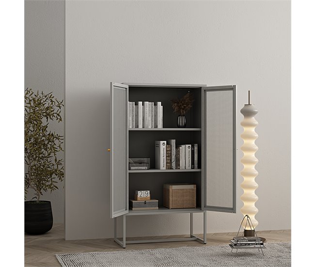 Armario archivador Sund 2 estantes acero Gris