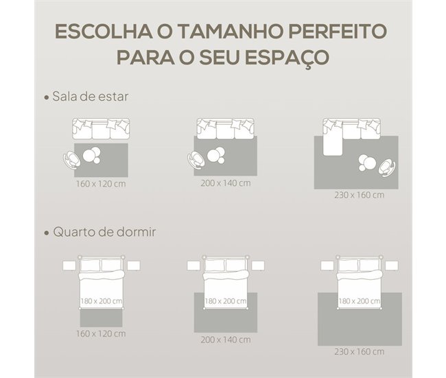 Alfombra para Salón Poliéster HOMCOM, hogar - decoración Gris