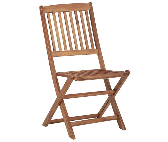 6 Sillas de jardin plegables de madera con cojines Antracita