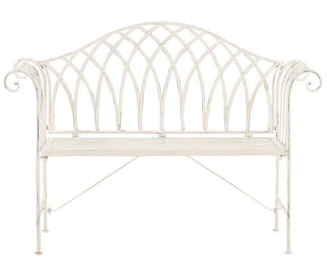 Beliani Banco Hierro MILAZZO 130x45 Blanco/ Beige