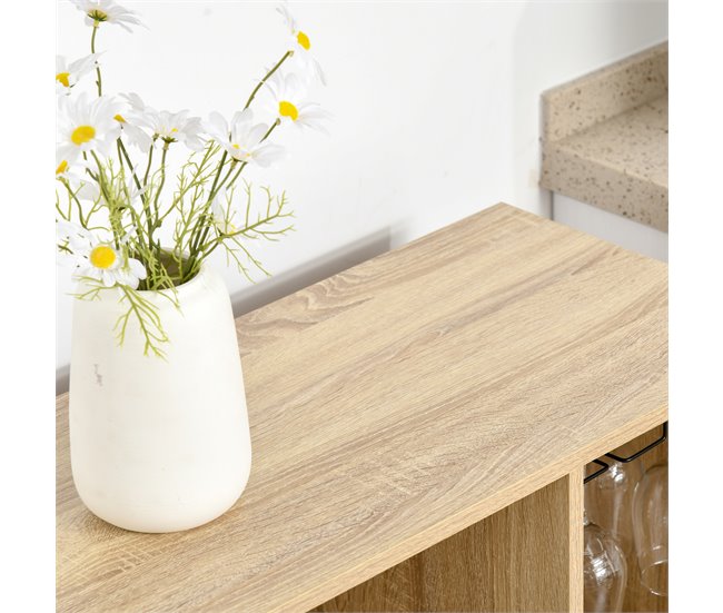 Aparador de Cocina Melamina de Madera y Metal HOMCOM 76 Marron