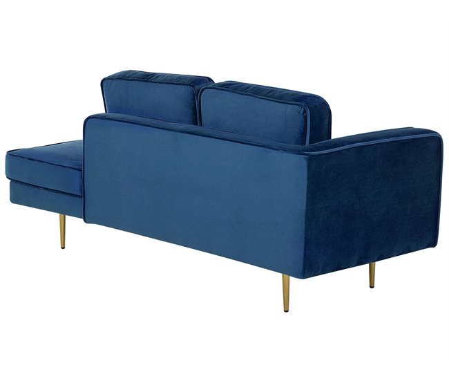 Beliani Chaise longue izquierdo Terciopelo MIRAMAS Azul Marino