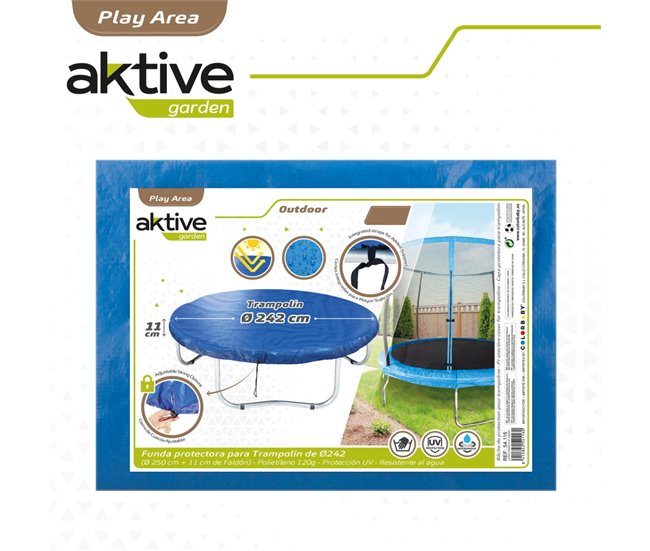 Protector cama elástica Aktive waterproof y protección UV Azul