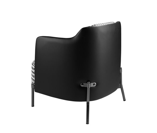 ANGEL CERDA Sillón tela blanca y negra y polipiel negro Negro