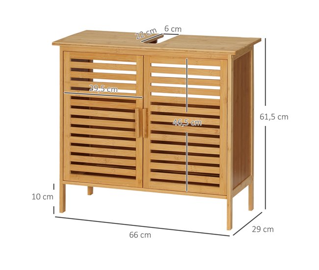 Armario de Baño Bambú kleankin, hogar - baño Marron